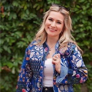 Blue Quilted Cotton Jacket